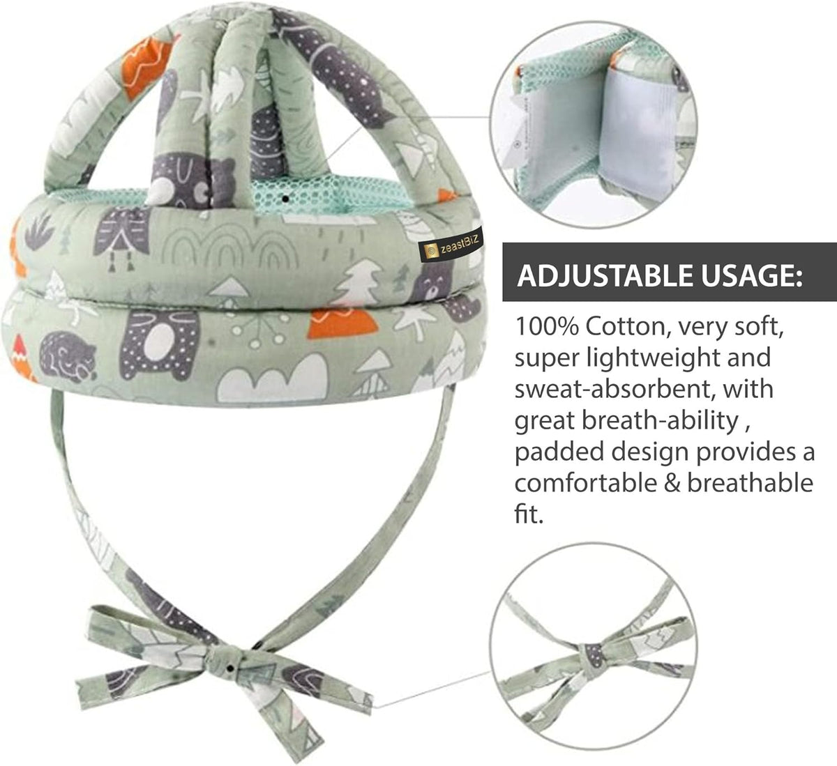 Baby Safety Helmet – Soft Anti-Fall Head Protector for Toddlers
