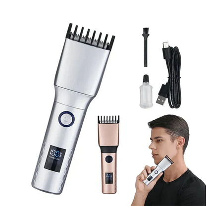 LCD Display Professional Rechargeable Hair Clippers for Men.