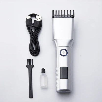 LCD Display Professional Rechargeable Hair Clippers for Men.
