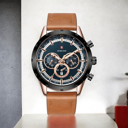 Men's Luxury Classic Quartz Watch with Chronograph, Calendar & Luminous Features (Copy)