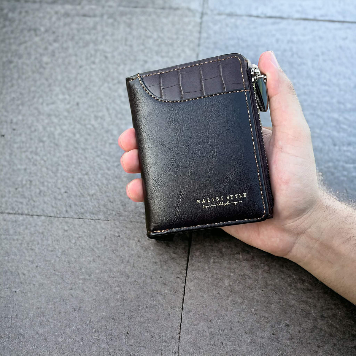 New Balisi Short Zipper Leather Wallet