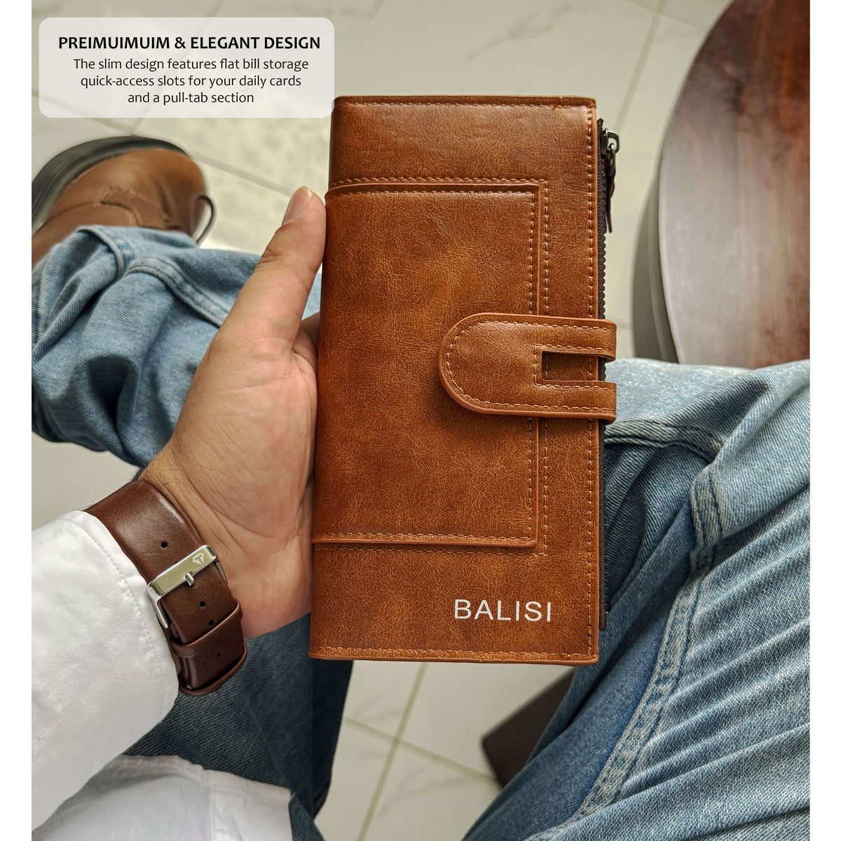 Imperial Zip Leather Wallet