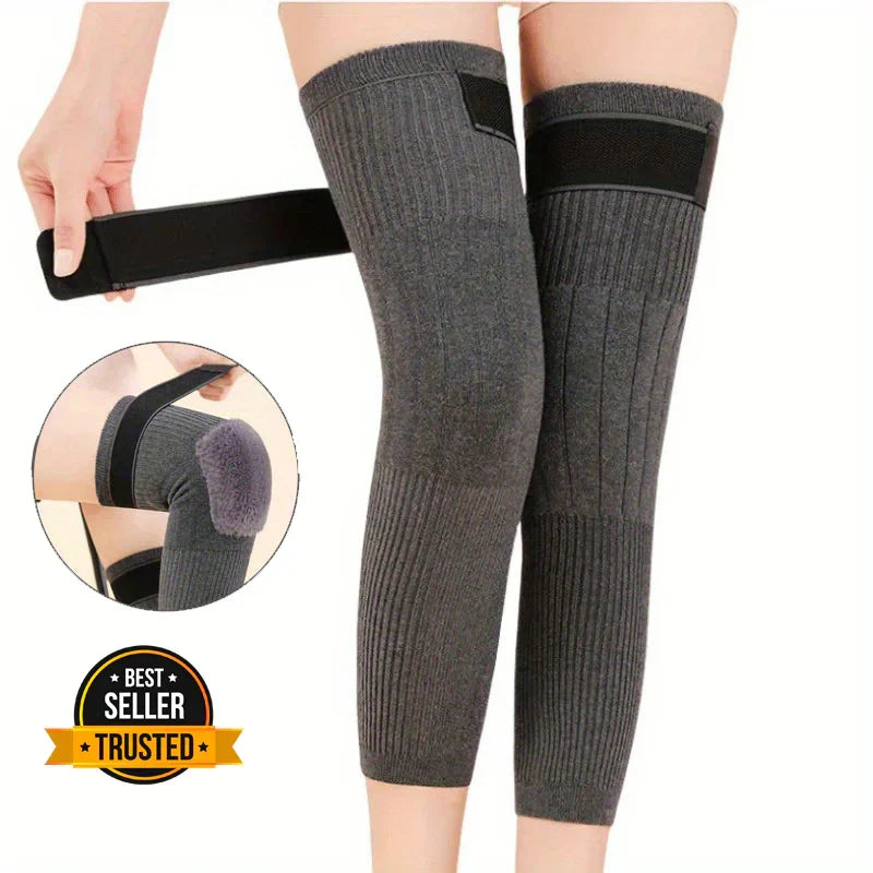 1 Pair Winter Wool Knee Pads – Thickened Warm Knee Protectors for Arthritis, Rheumatism & Cold Weather Support