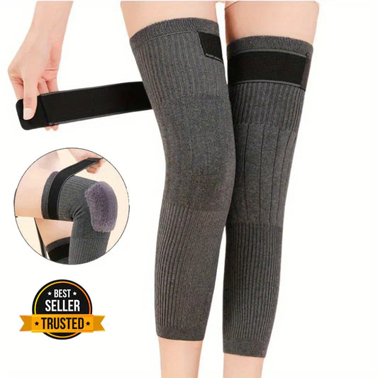 1 Pair Winter Wool Knee Pads – Thickened Warm Knee Protectors for Arthritis, Rheumatism & Cold Weather Support