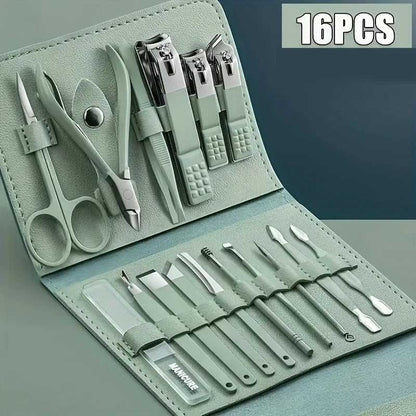 16-in-1 Professional Manicure & Pedicure Grooming Kit