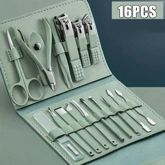 16-in-1 Professional Manicure & Pedicure Grooming Kit