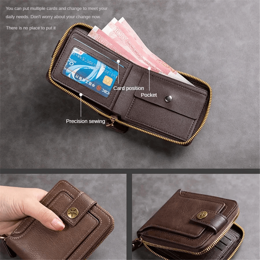 Premium Leather Zipper Wallet