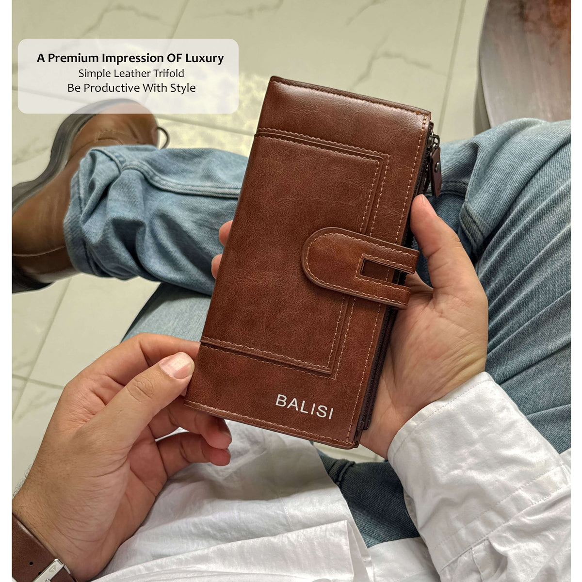 Imperial Zip Leather Wallet