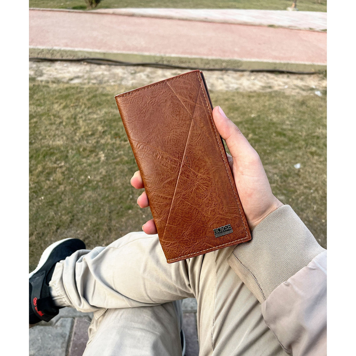 Genuine Long  Leather Billfold Wallet For Cash & Cards