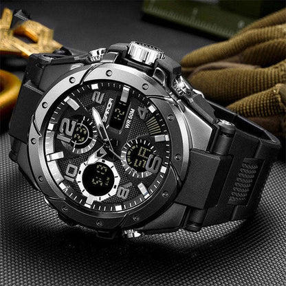 TOMI 9105 Sports Luxury Dual Time Waterproof Wrist Watch