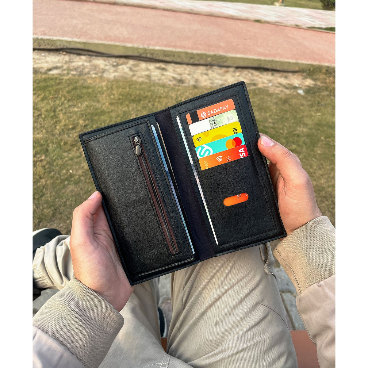 Imported Long Trifold Wallet For Cash & Cards